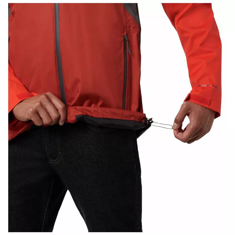 Columbia Mens Rain Scape Jacket (City Grey/Wildfire) Sportpursuit.co