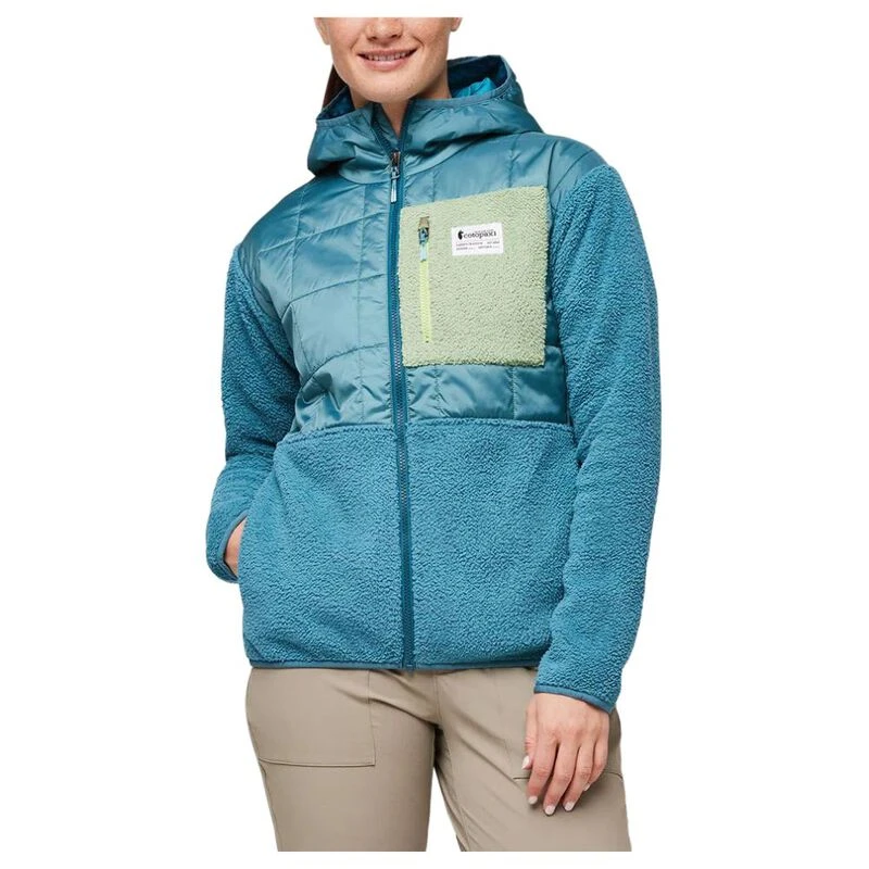 Cotopaxi Womens Trico Hybrid Hooded Jacket Blue Spruce Drizzle Spo