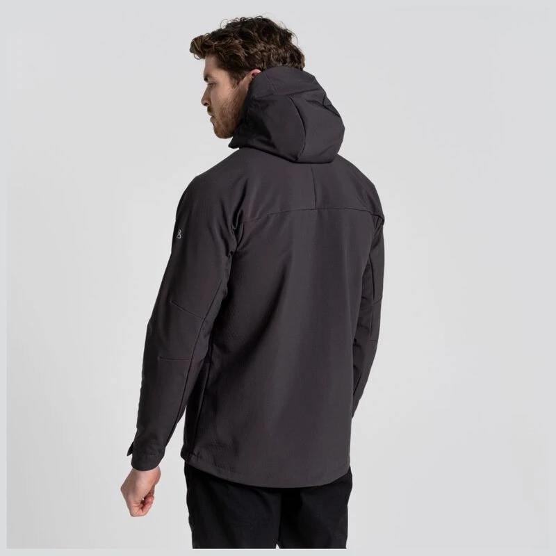 Craghoppers Mens Tripp Hooded Softshell Jacket (Black Pepper/Potters C