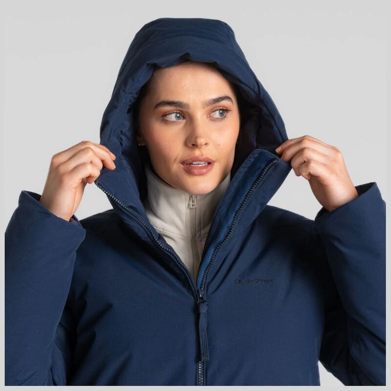 Craghoppers Womens Miread Hooded Waterproof Jacket Blue Navy Blue Nav
