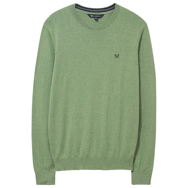Crew Clothing Co. Mens Cotton Cashmere Knit Pullover (Sea Spray Marl)