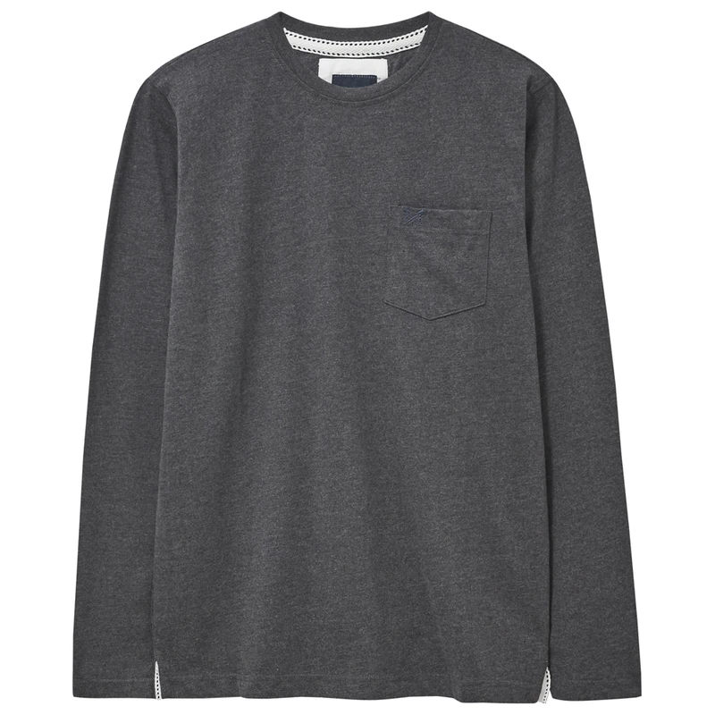 Crew Clothing Co. Mens Longsleeve T-Shirt (Charcoal) | Sportpursuit.co