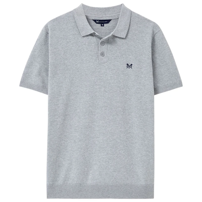 CrewClothingCo. Mens Knit Polo (Grey Marl)