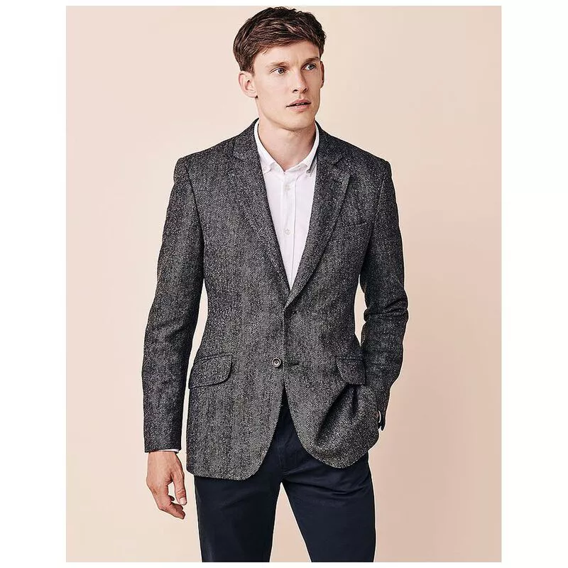 Crew Clothing Co. Mens Ledbury Wool Blazer Jacket Charcoal Sportpu
