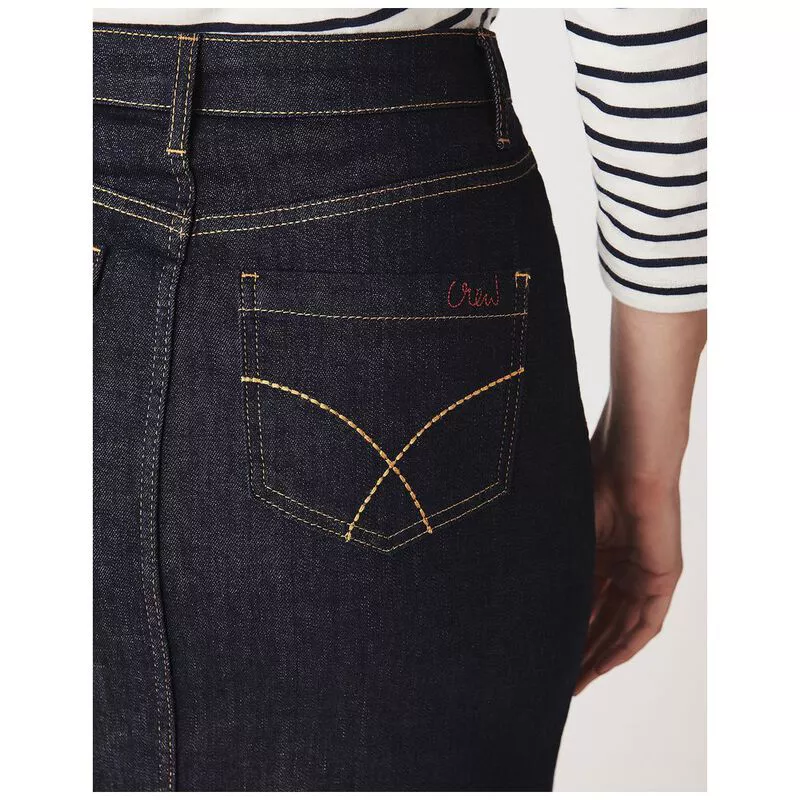 Crew Clothing Co. Womens Denim Midi Skirt Rinse Wash Sportpursuit