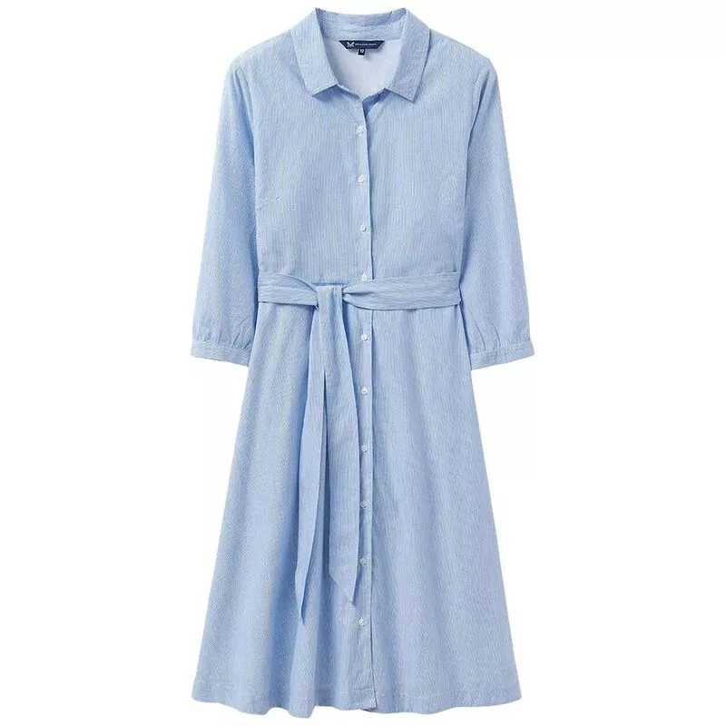 Crew Clothing Co. Womens Helene Button Through Dress (Blue/White/Strip