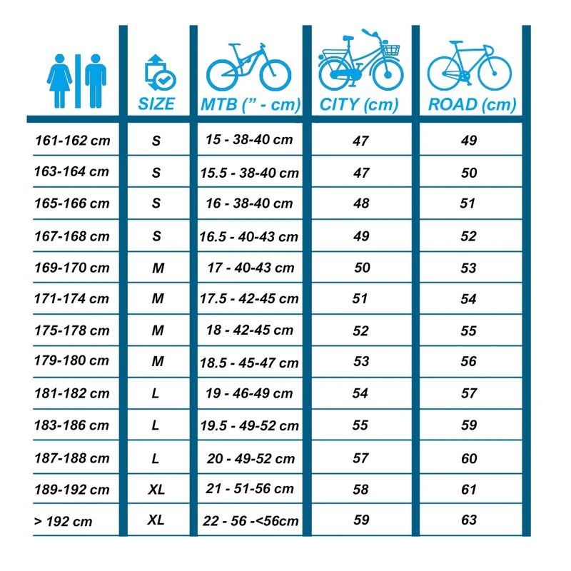 Folding bike size guide on sale
