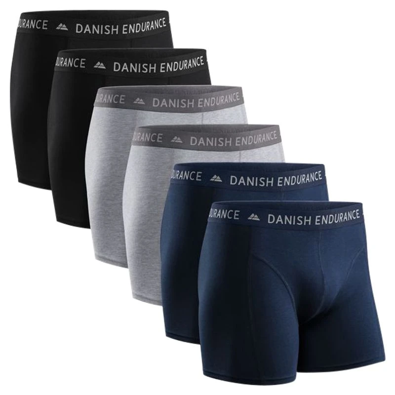 DanishEndurance Mens Classic 6 Pack Underwear (Black, Grey, Navy Blue)