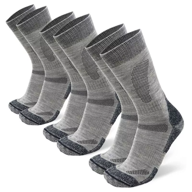 Danish Endurance Hiking Merino Blend 3 Pack Socks (Grey) | Sportpursui