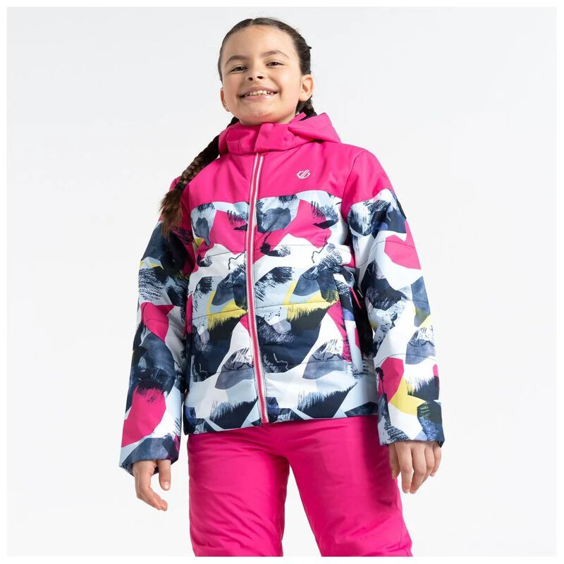 Dare2B Kids Liftie Jacket (Pure Pink/Quiet Blue Abstract Mountain) | S
