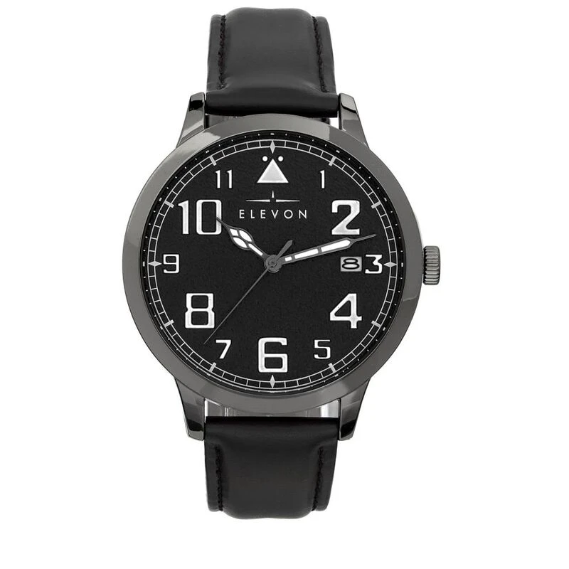 Elevon Montre de tous les jours Sabre Leather Band Homme Gris priv