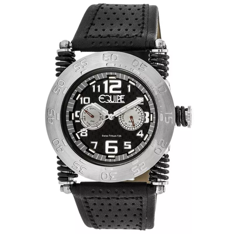 Equipe Tritium Coil Heren Casual Horloge Zwart Zilverkleurig Zwart