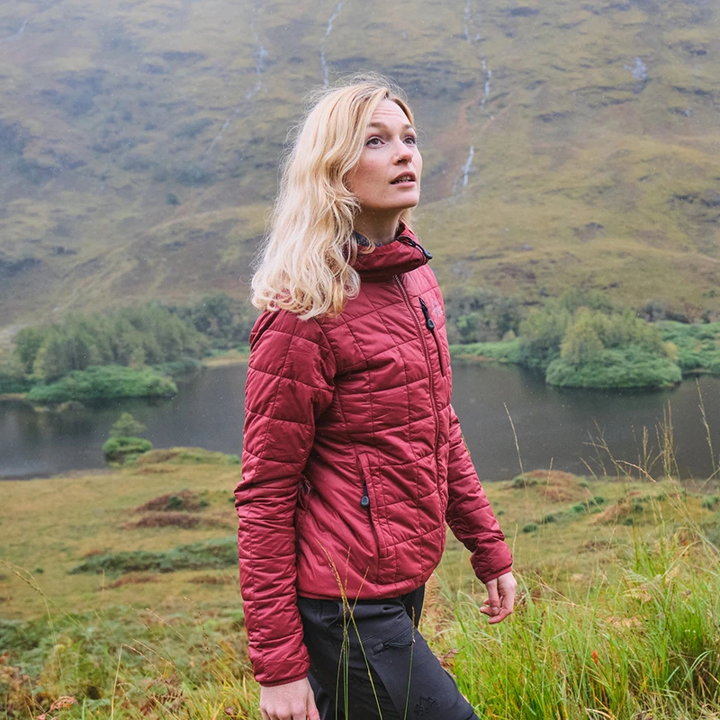 Fjern Womens Skydda Eco Packable Insulated Jacket (Rust/Navy) | Sportp