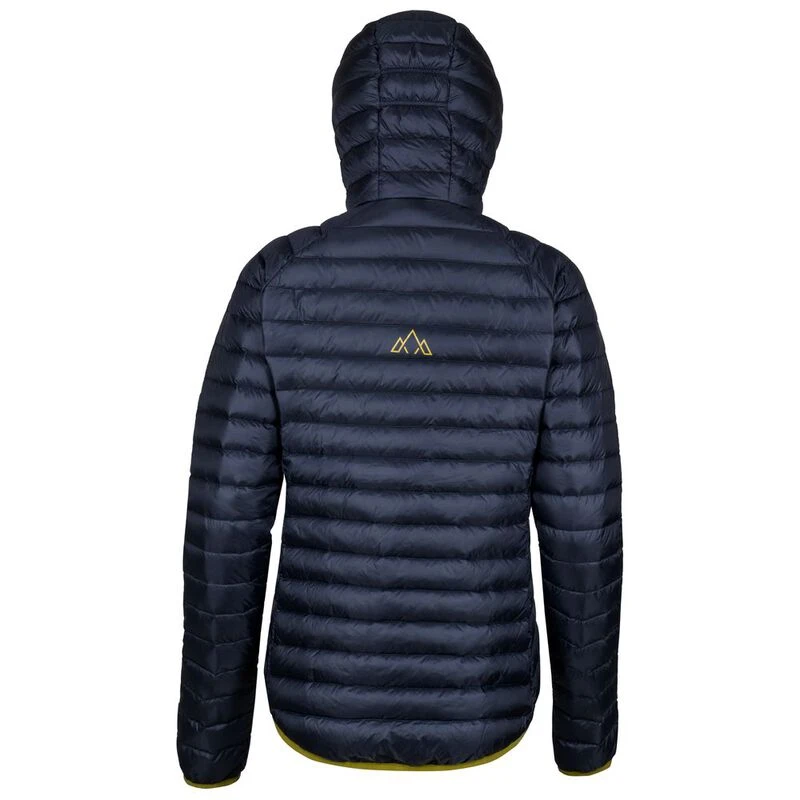 Fjern Womens Aktiv Hooded Down Jacket Storm Grey Lime Sportpursuit