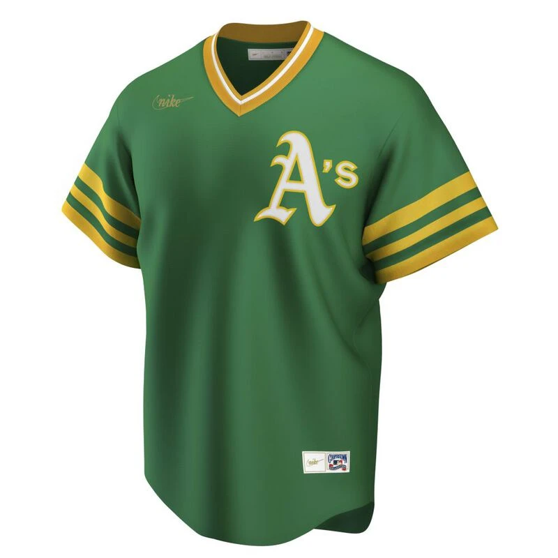 Fanatics Mens Nike Cooperstown Athletics Jersey (Kelly Green)