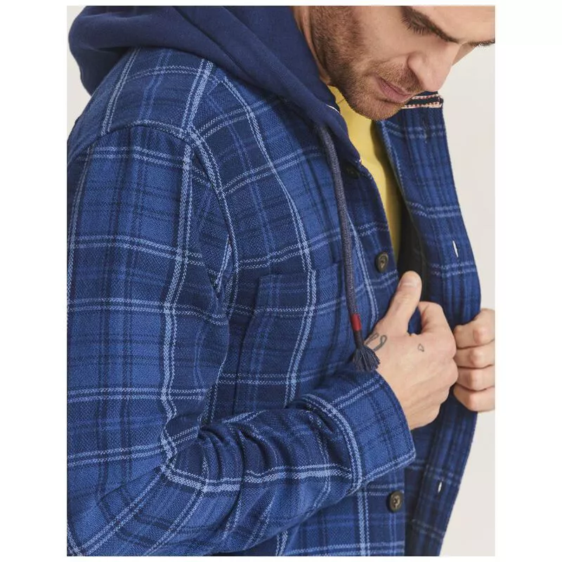 FatFace Mens Hooded Check Overshirt Blue Sportpursuit