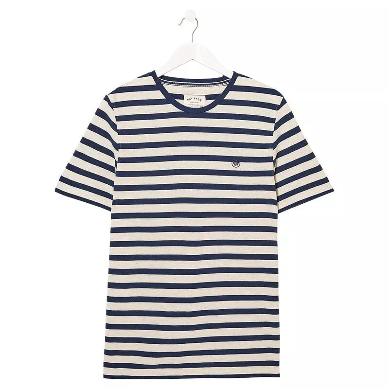 Fat Face Mens Pique Stripe TShirt (Grey Marl)