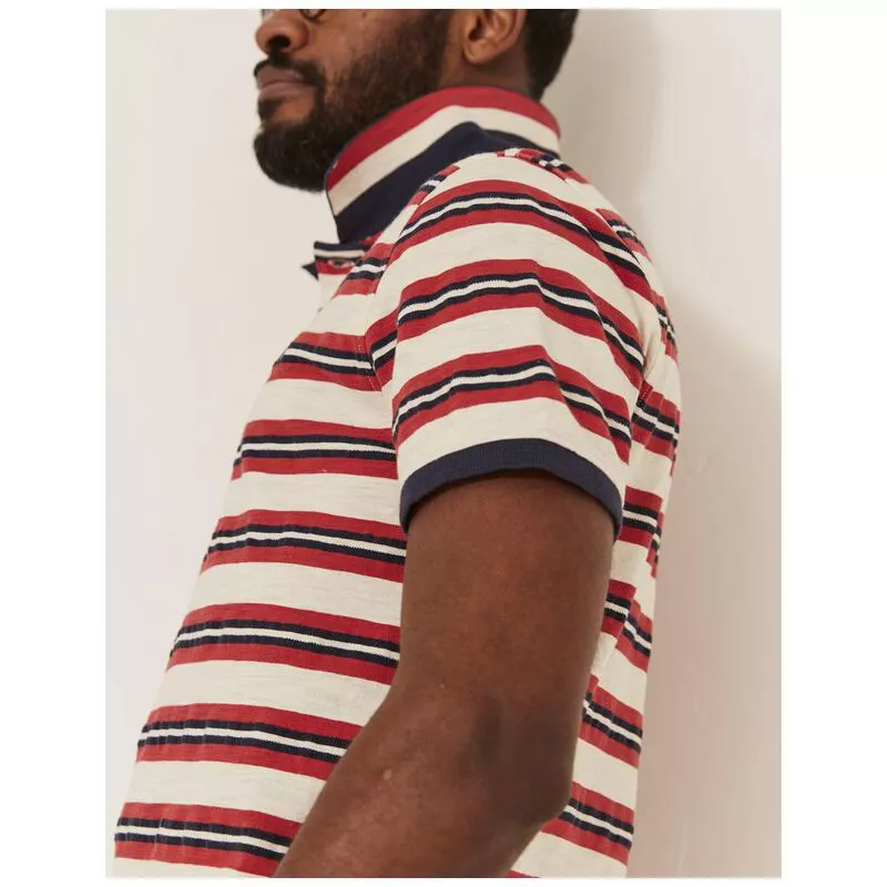 FatFace Mens Worthing Stripe Polo Shirt Ecru Sportpursuit
