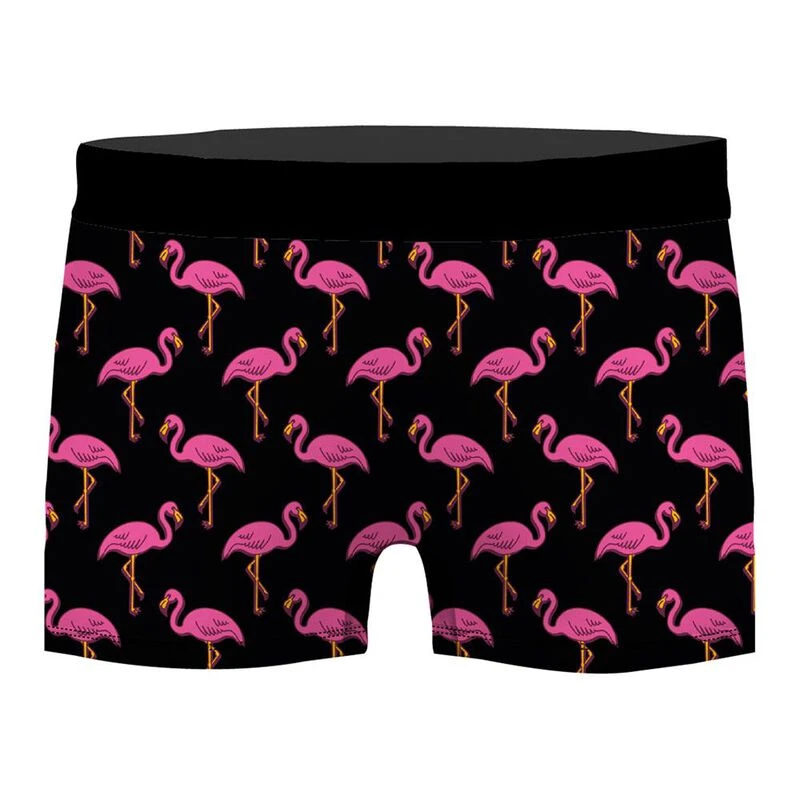 Crazy Boxer Mens Gots Flamingo Underwear Black Pink Sportpursuit.c