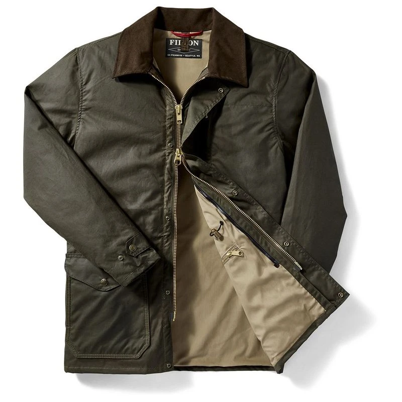 Filson Mens Cover Cloth Mile Marker Jacket Otter Green