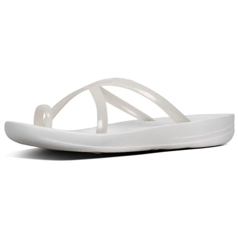 FitFlop Womens iQushion Wave Slides Urban White Sportpursuit