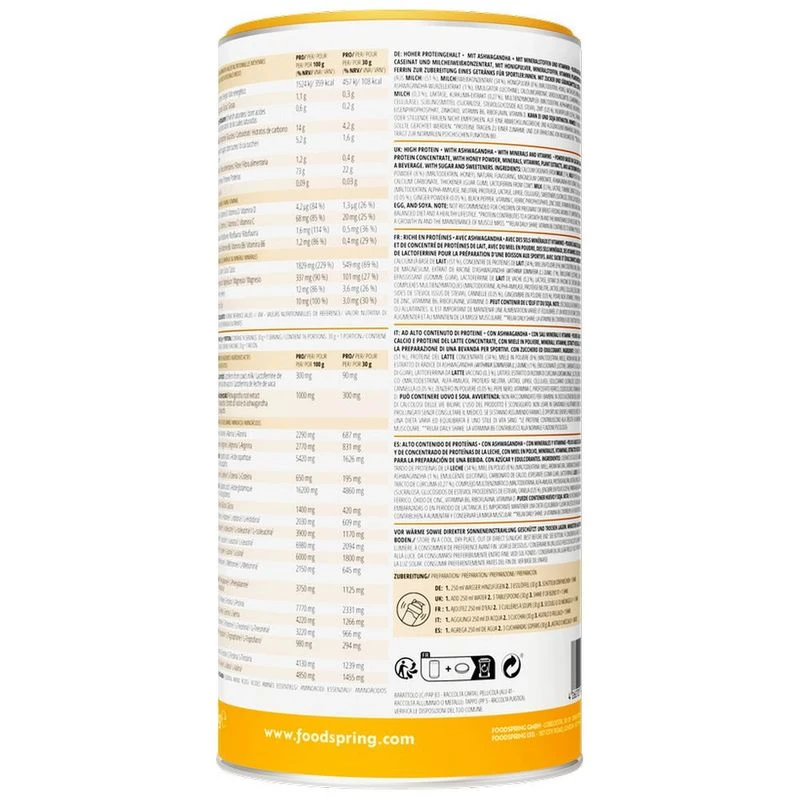 Foodspring Protein+ Relax Davina McCall Powder (480g Honey Spices