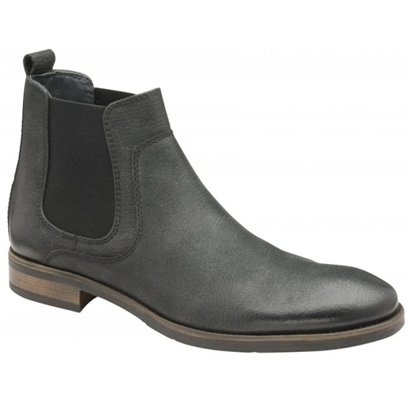 Frank Wright Mens Willow II Chelsea Boots Black Milled Leather Spo