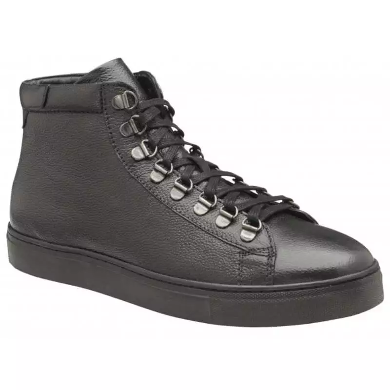 Frank Wright Mens Gambon Ankle Shoes Black Leather Black Sportpurs