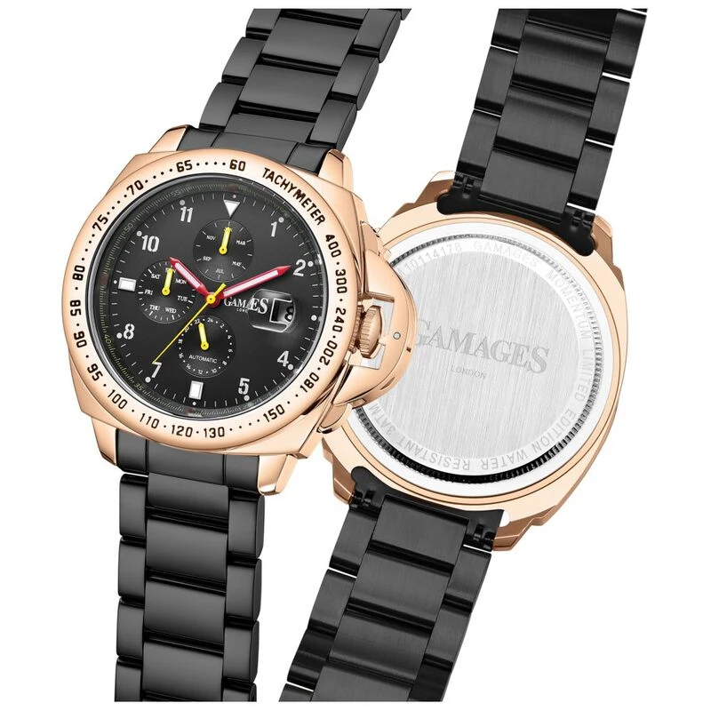 Gamages of London Limited Edition Momentum Automatic Watch Rose Black