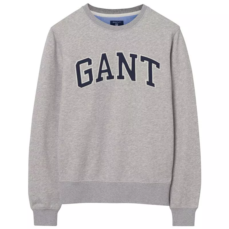 Gant Mens Outline Pullover (Grey Melange) | 