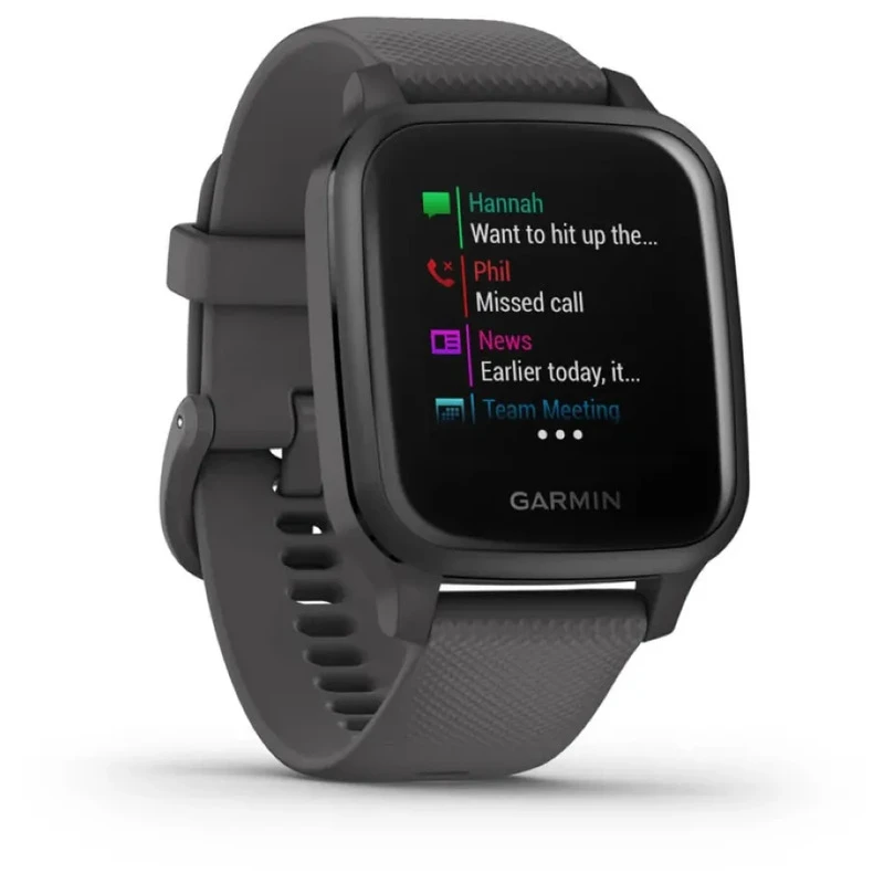 Garmin Venu SQ Sports Watch Slate Aluminium Bezel Shadow Grey Case Si