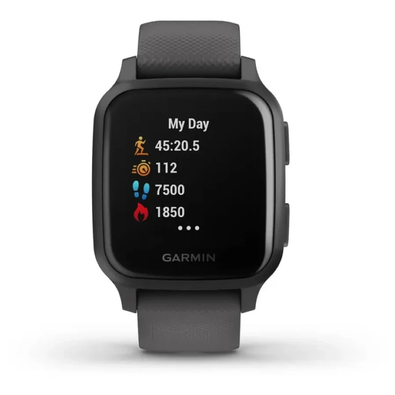Garmin Venu SQ Sports Watch Slate Aluminium Bezel Shadow Grey Case Si