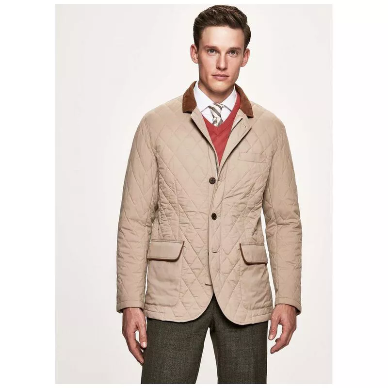 Hackett Mens Quilted Blazer Jacket Sand Sportpursuit