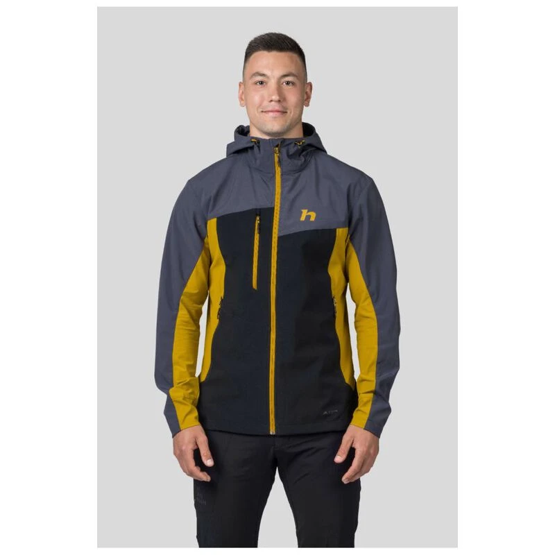 Hannah Mens Carsten II Waterproof Jacket Dark Blue Yellow Sportpur
