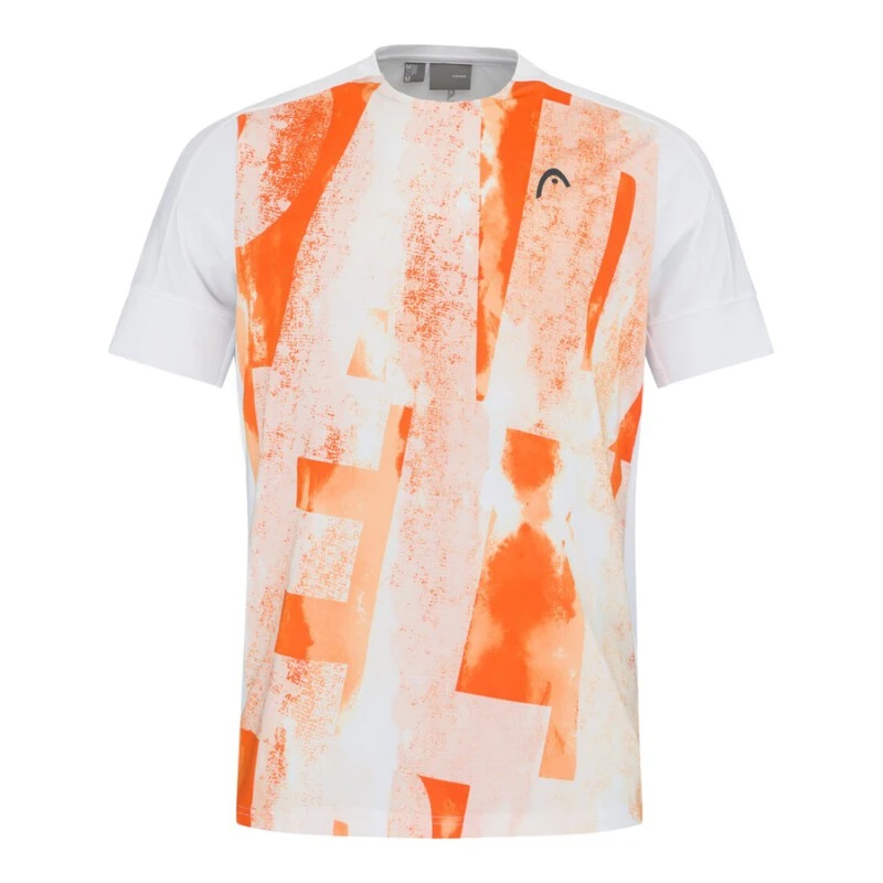 Head Camiseta tecnica Padel Tech Hombres Blanco Naranja privatespo