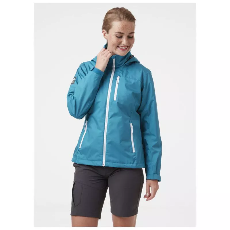Helly Hansen Womens Crew Hooded Jacket Teal Sportpursuit