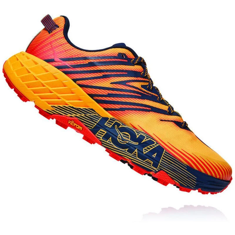 Hoka One One Mens Speedgoat 4 Shoes Gold Fusion Black Iris Sportpu