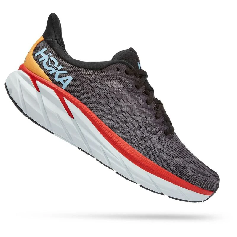 Hoka One One Mens Clifton 8 Wide Shoes Anthracite Castlerock Sport