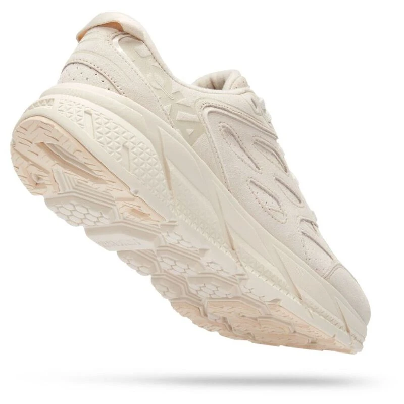 Hoka Clifton L Suede Casual Shoes (Eggnog/Eggnog) | Sportpursuit.com