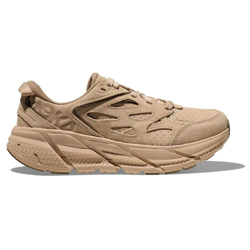 Hoka Clifton L Suede Casual Shoes Shifting Sand Dune Sportpursuit