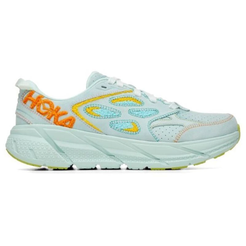 Hoka Clifton L Embroidery Casual Shoes (Blue Glass/Radiant Yellow) | S