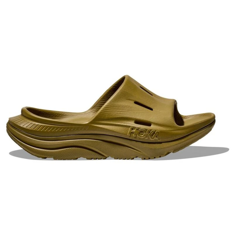 Hoka Ora Recovery Slide 3 Sandals (Green Moss/Green Moss) | Sportpursu