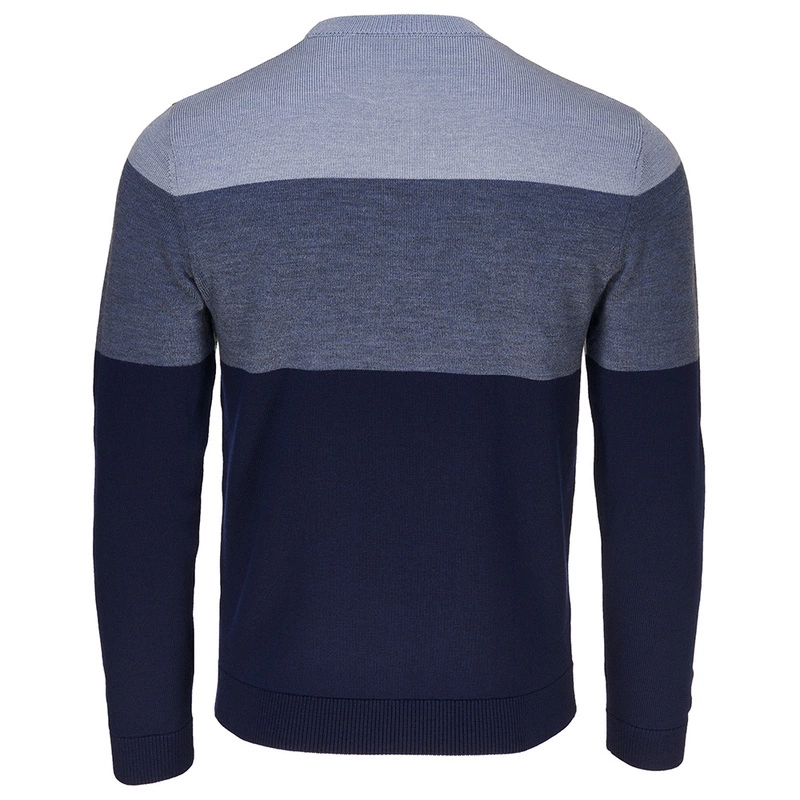 Isobaa Mens Merino Block Stripe Sweater (Navy/Denim/Sky) | Sportpursui