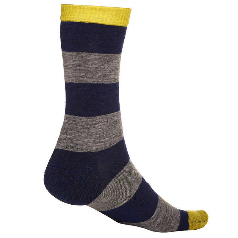 Isobaa Merino Blend Everyday Socks (3 Pack - Navy/Lime) | Sportpursuit