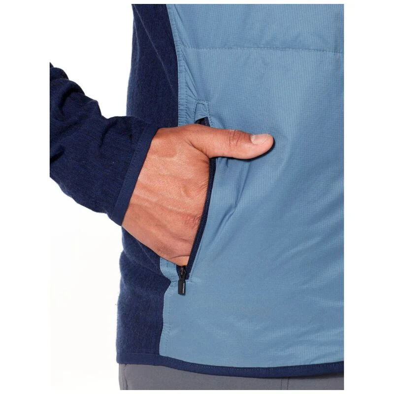 Icebreaker Mens Descender Hybrid Jacket Granite Blue Night Heather