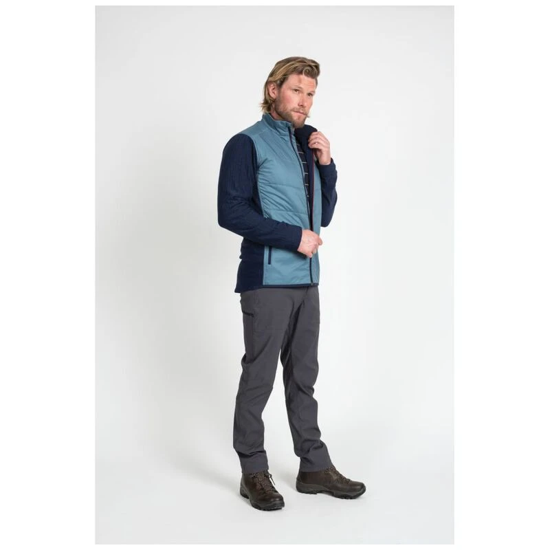 Icebreaker Mens Descender Hybrid Jacket Granite Blue Night Heather