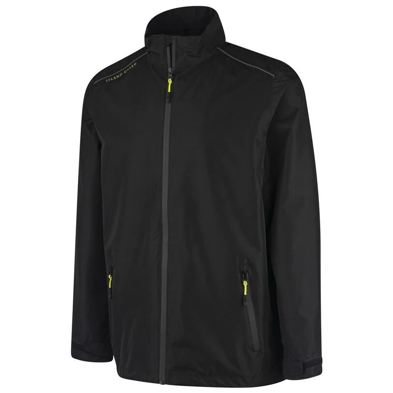 Island Green Kids Waterproof Jacket Black Sportpursuit