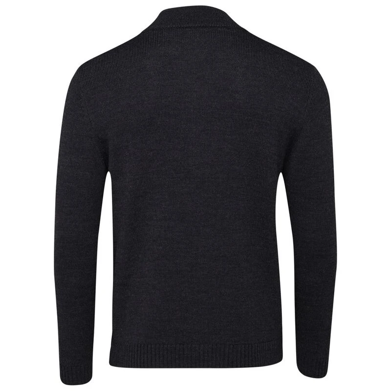 Isobaa Mens Merino Zip Sweater (Black) | Sportpursuit.com