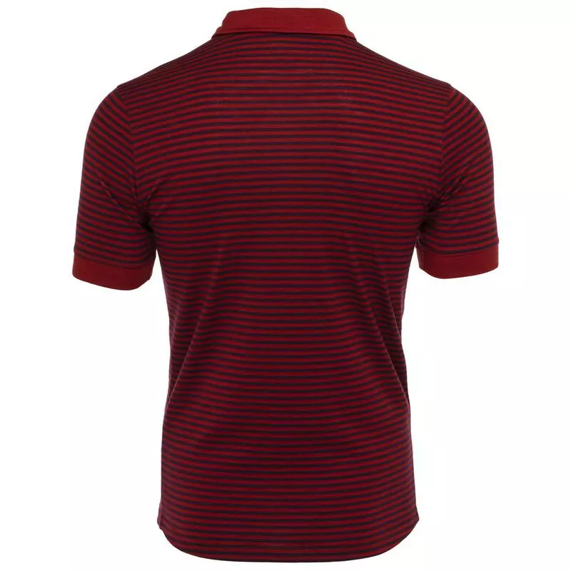 ISOBAA Mens Merino 180 Short Sleeve Polo Shirt Red Wine Sportpursu