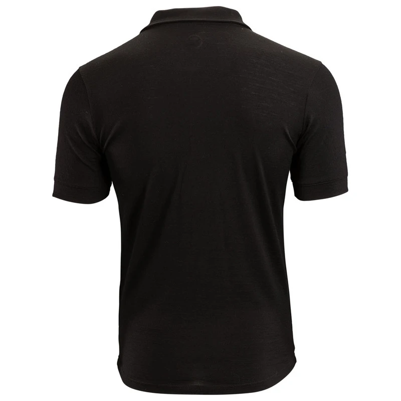 ISOBAA Mens Merino 180 Short Sleeve Polo Shirt (Black) | Sportpursuit.